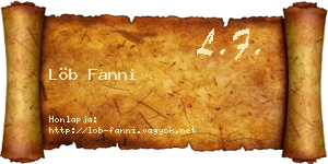 Löb Fanni névjegykártya